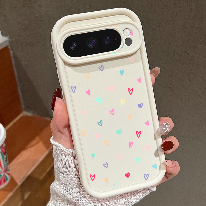 Google Pixel 8A - Мягкий чехол Colorful Little Hearts для