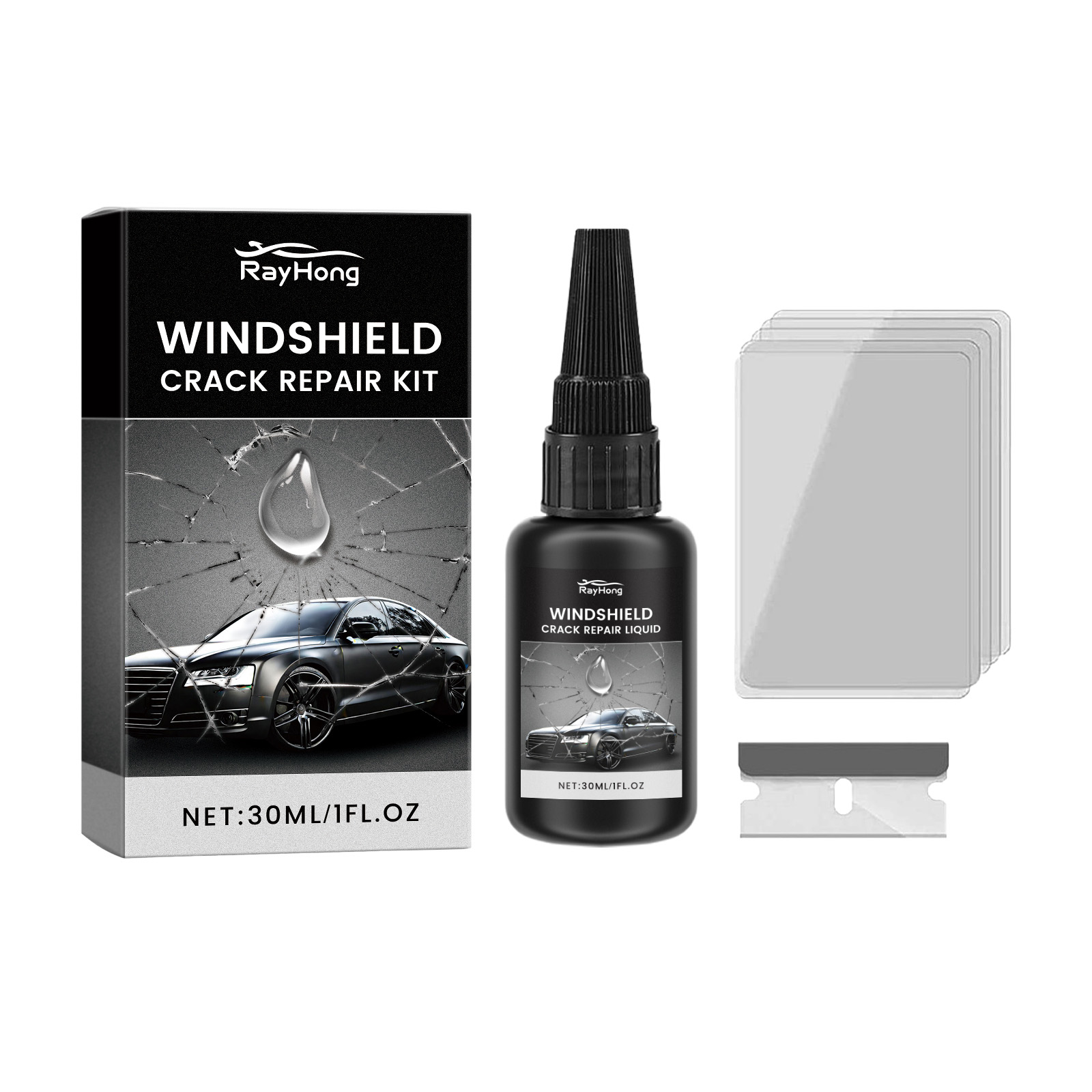 Клей для ремонта лобового стек – обзор и цена Liquid Uv Glue Kit